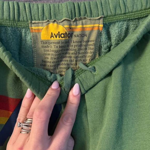 AVIATOR NATION • New green high rise joggers sweatpants - Large - Picture 3 of 4
